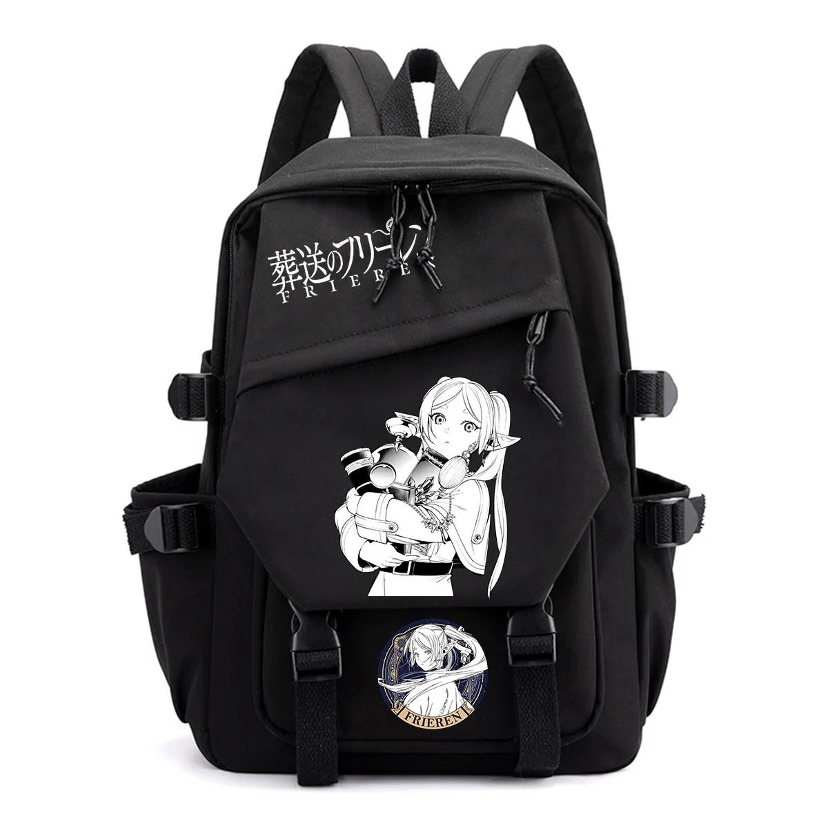 

Frieren: Beyond Journey's End Backpack ‌Cartoon Frieren Print Student Schoolbag Boy Girl Durable Large Capacity Travel Backpack