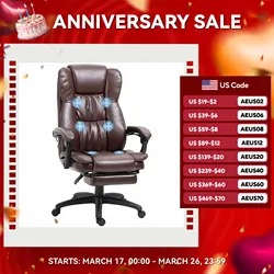 Ergonomic Massaging Vibrating Pu Leather Home Office Swivel Desk Rocking Chair