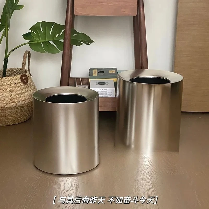 

Корзина для мусора из гальванизированного серебра, премиум-класса, для дома, гостиной, спальни, офиса, в индустриальном стиле, для хранения