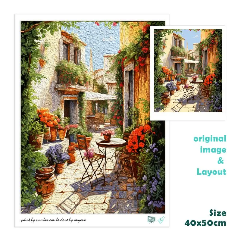 CHENISTORY Pictures By Number Garden Scenery Kits Home Decoration Painting By Number Flowers HandPainted Art Gift