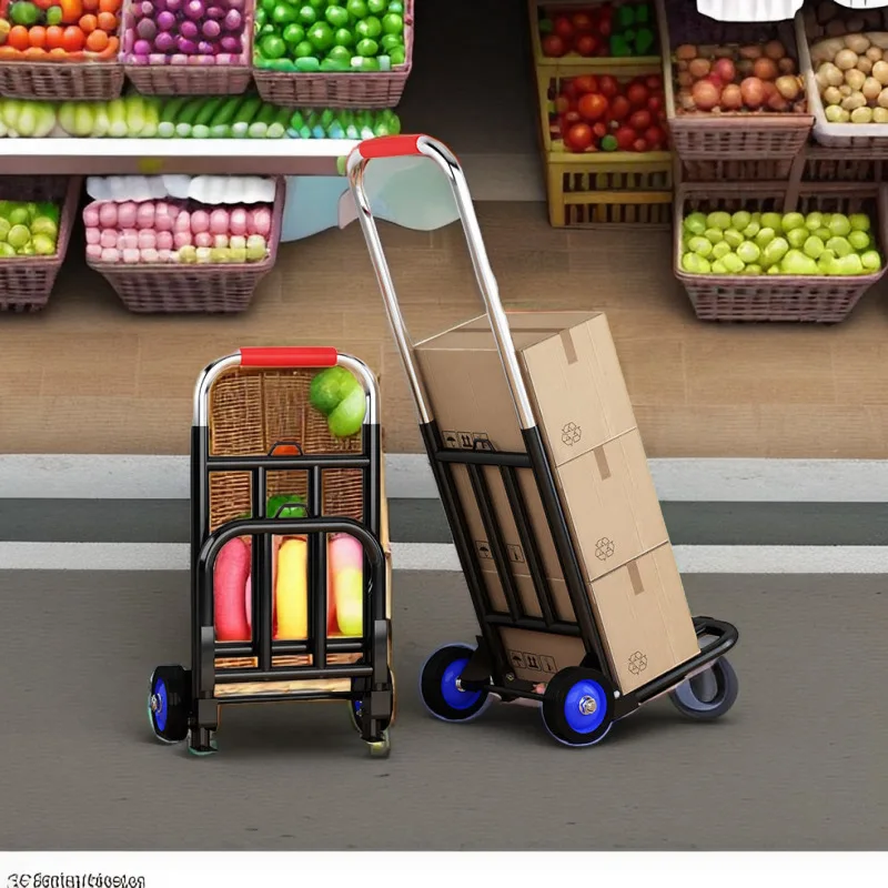 internet-famous-hand-pulled-shopping-cart-portable-stall-moving-lightweight-luggage-trailer-home-storage-utility-vehicle