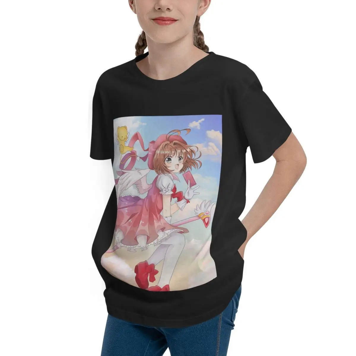 Card Captor Sakura Greeting Card Top quality Leisure Teenagers Basic Short Sleeve T-Shirt Harajuku T-shirts Funny