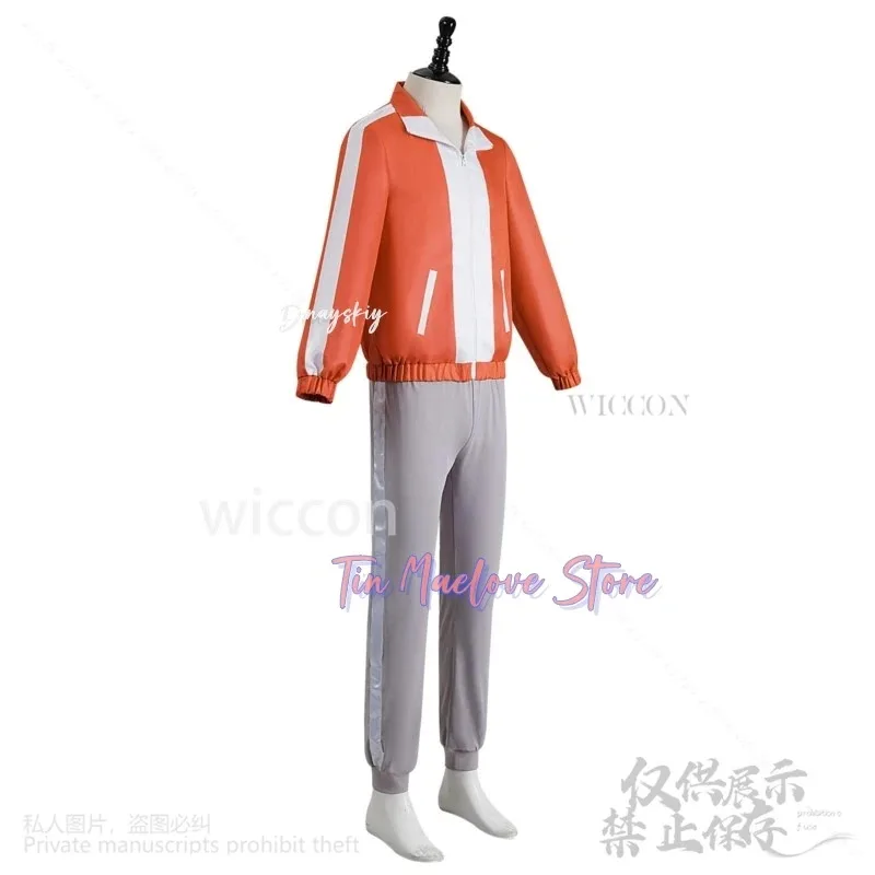 

7D@Anime DAN DA DAN Jin Enjouji Costume Handsome Man Cosplay Orange Jacket Coat Pants Sport Uniform Wigs For Dandadan Customized