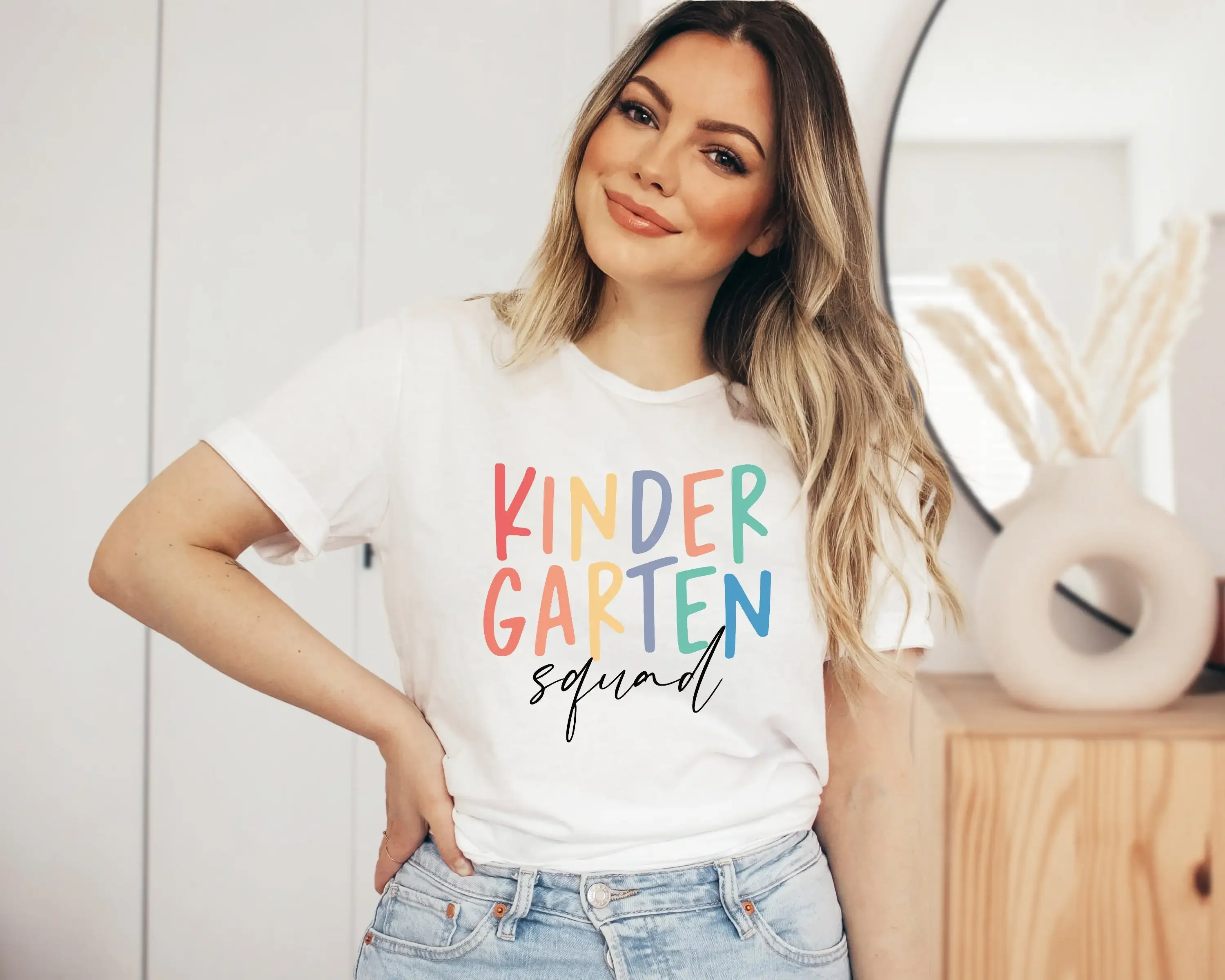 Team Kindergarten Crew Teacher T Shirt Kinder Squad Tribe School Teaching Hello