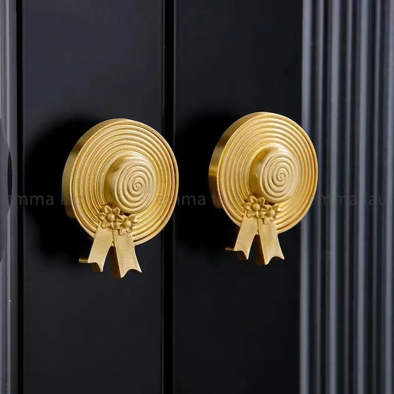 Solid Brass Furniture Handle Door Knobs Lucky Leaf Bee Animal Single Hole Handles for Cabinet Kitchen Cupboard Drawer Pulls