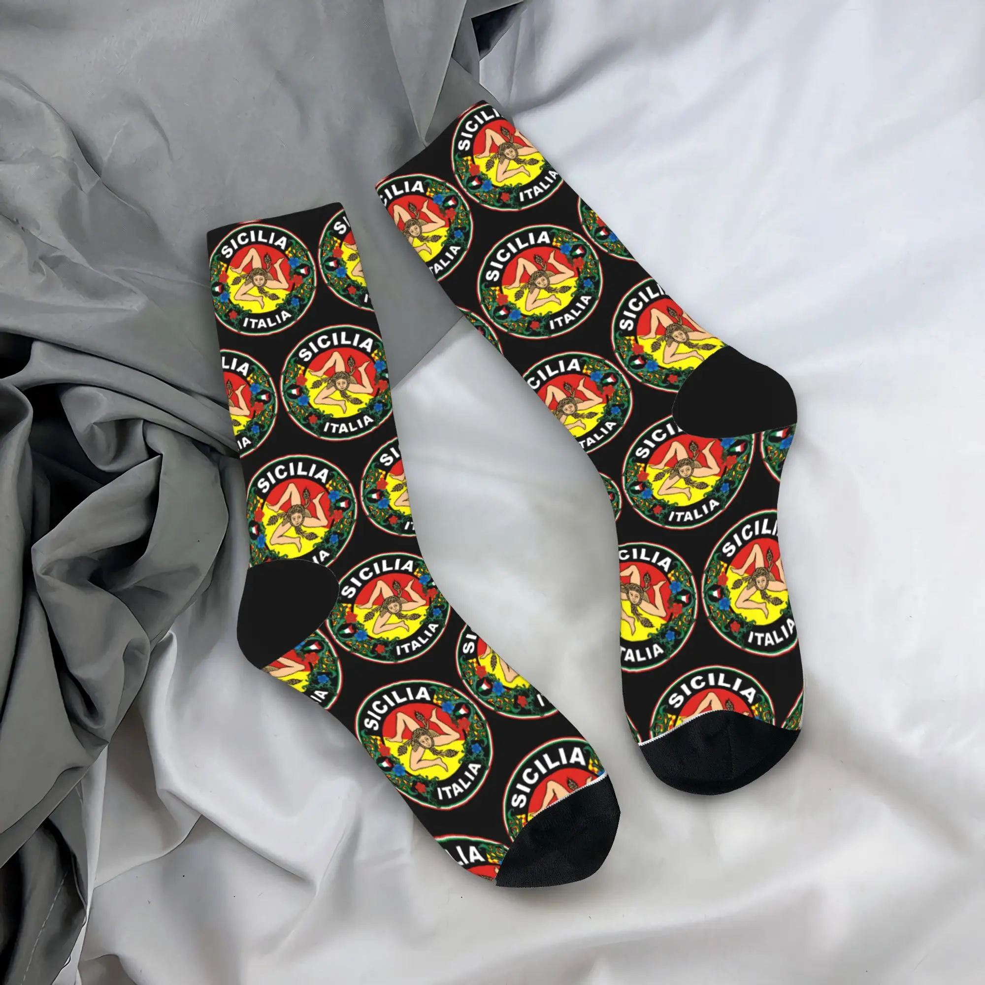 

Sicilia Sicily Socks Anti-Slip Stockings Couple Medium Soft Outdoor Socks Winter Leisure Pattern Socks