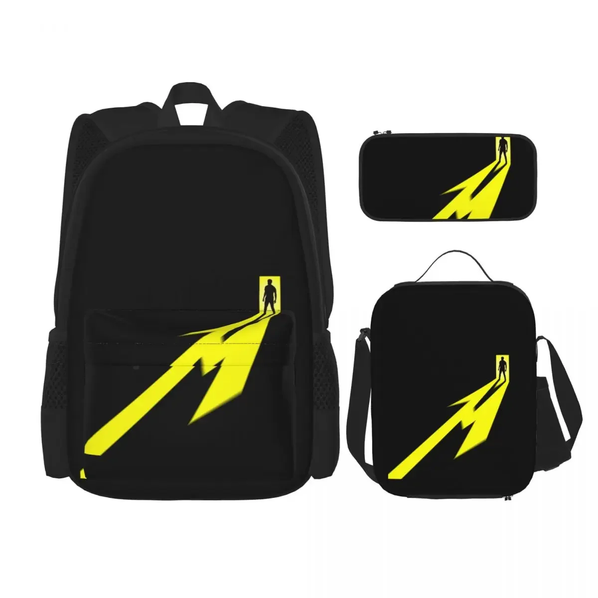 Metallicas M72 Word Tour Backpacks Boys Girls Bookbag Students School Bags Kids Rucksack Lunch Bag Pen Bag Three-Piece Set