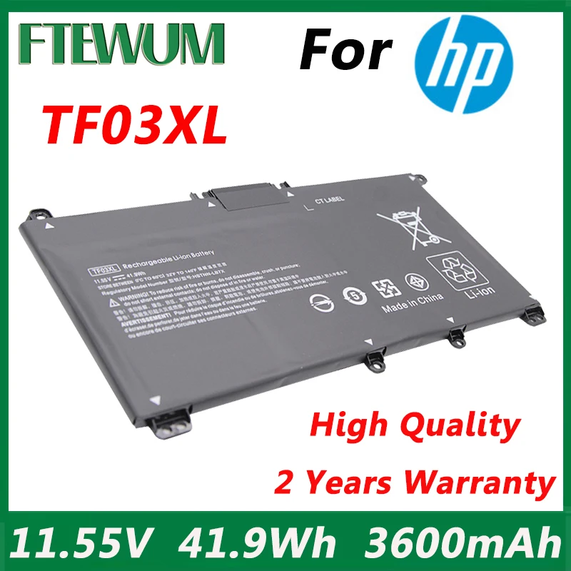 11.55V 41.7W For HP Laptop Battery TF03XL Pavilion 15-CC 14-bf033TX 14-bf108TX 14-bf008TU HSTNN-UB7J TPN-Q188 TPN-Q189 TPN-Q190