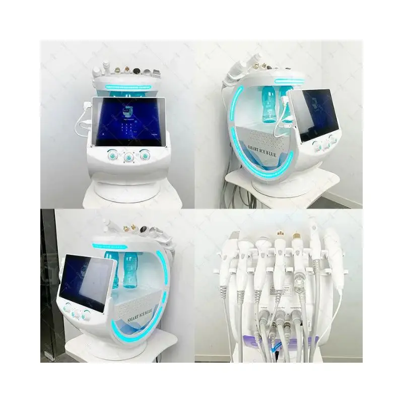 2023 Multifunctionele Smart Ice Blue Ultrasone Rf Aqua Huid Scrubber Dermabrasie Hydras Facial Machine Met Analyze Systeem