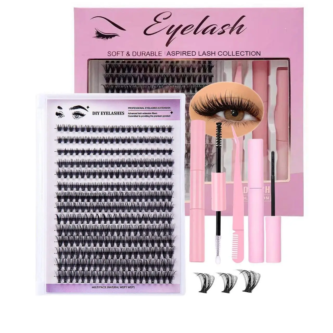 Eyelash extension set 280pcs, DIY individual eyelash group set, eyelash remover for extending eyelashes