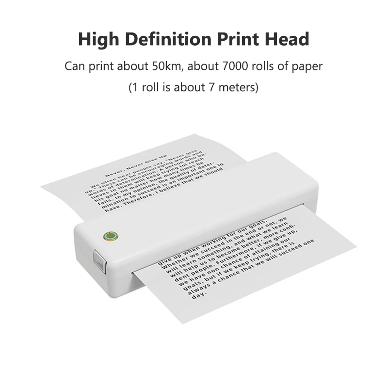 Portable A4 Thermal Printer Mini Bluetooth PDF Excel Word Document Printing Machine Paper Roll For Office Work Home School