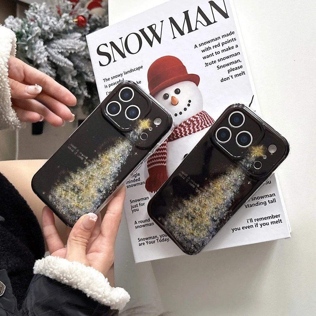 

Мечтательный красивый блестящий мерцающий чехол для рождественской елки «Сделай желание», противоударный чехол для телефона для iPhone 17, 16, 15, 14 Pro Max