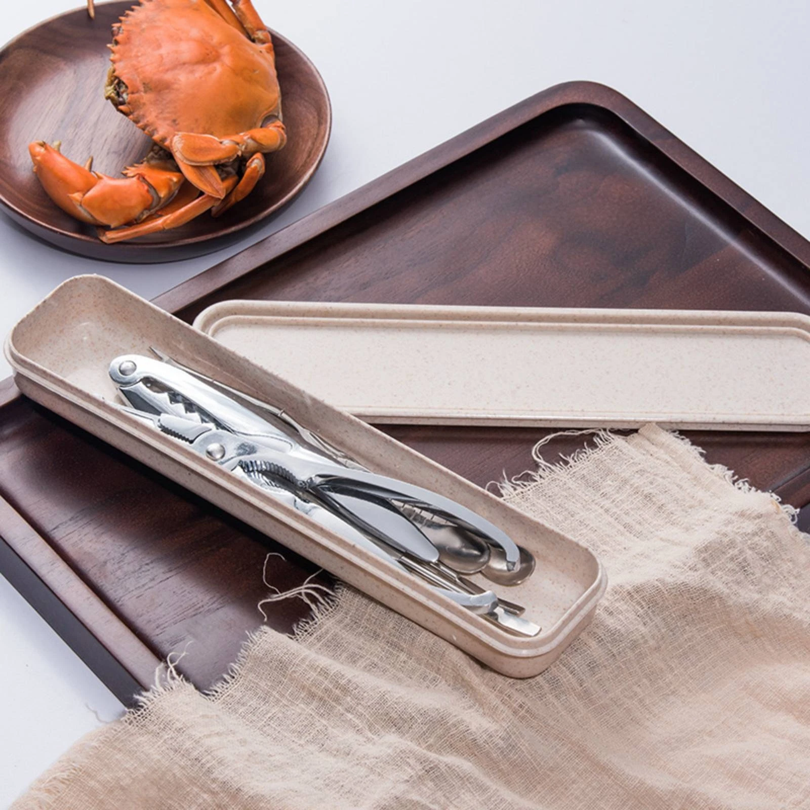 

6 Pieces Crab Spoon and Fork Set Rust-Resistant Stainless Steel Crab Fork Seafood Tools Kit Ergonomic Grip Tableware