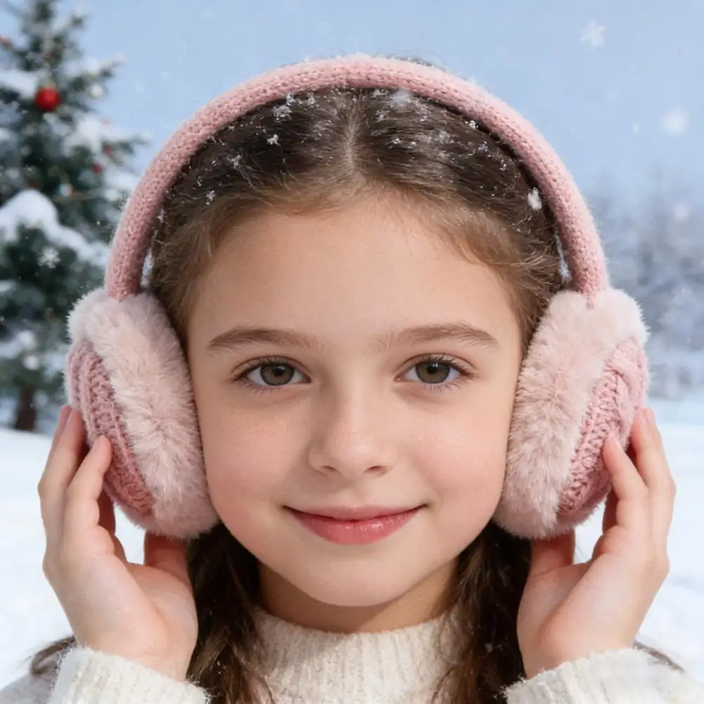 子供用冬用アクセサリー-キッズニットイヤーマフグローブセット-暖かい冬用イヤーマフ-男の子-女の子用-ふわふわニット素材-年齢層問わず