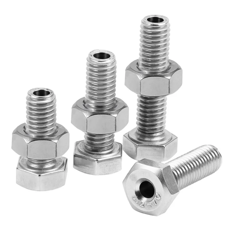 Śruba zewnętrzna sześciokątna pusta ze stali nierdzewnej 304, śruba pusta do maskowania, śruba z otworem przelotowym M4 M5 M6 M8 M10 M12 M14 M16 M18 M20