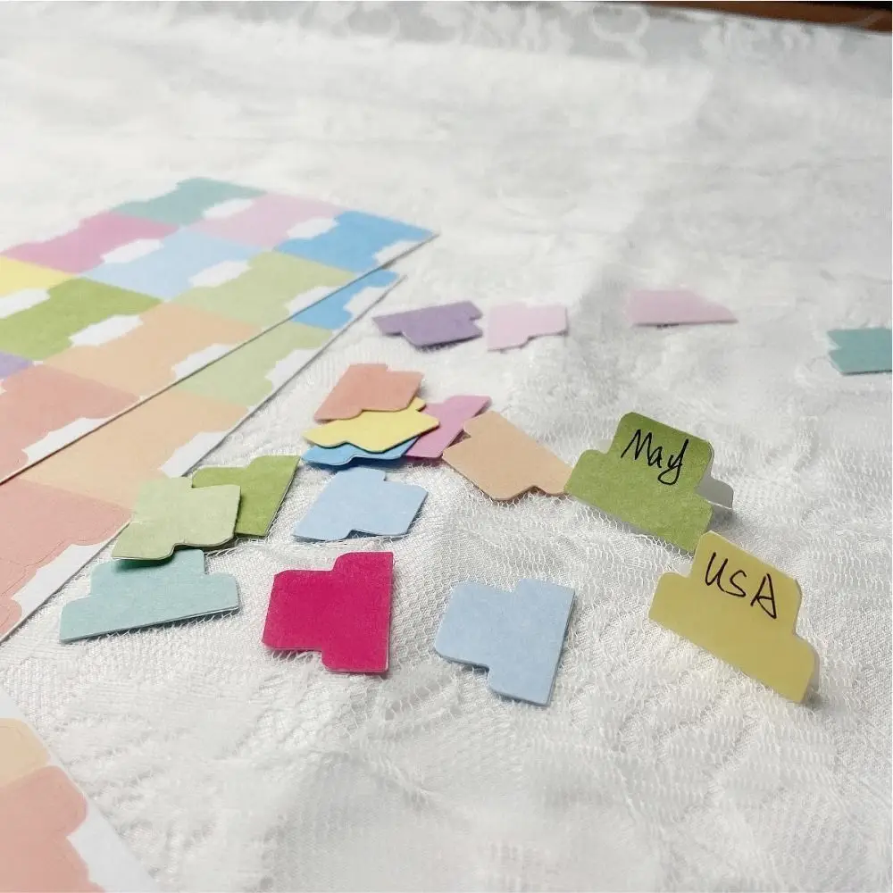 60/120Pcs File Tabs Flags Index Label Sticker Office Stationery Personalized Planner Self-adhesive Paper Tabs Multicolor