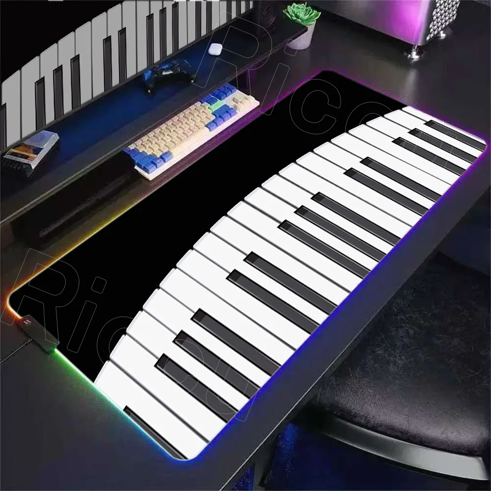 Setup Gaming Accessories Deskmat Big Mousepepad Backlight Music Notes Piano Mouse Pad Gamer Rgb Desk Mat Back Light Led Mousepad