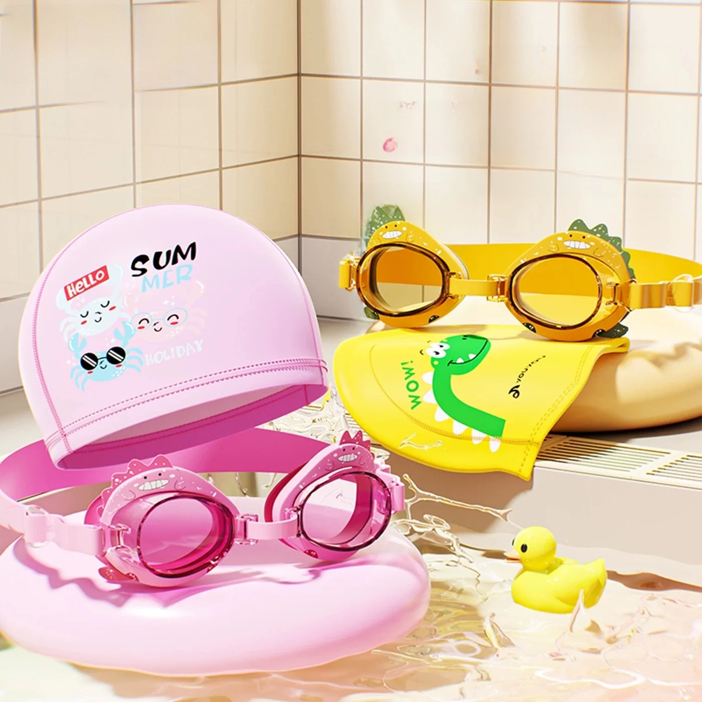 children's-swimming-goggles-set-with-cap-anti-fog-waterproof-small-frame-clear-vision-kids-eye-protection-gear-for-swimming