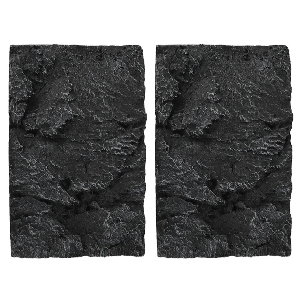 2 Pcs Reptile Box Backdrop Terrarium Background Cling Custom Animal Fish Tank 3d Aquarium Pu Boards Decor