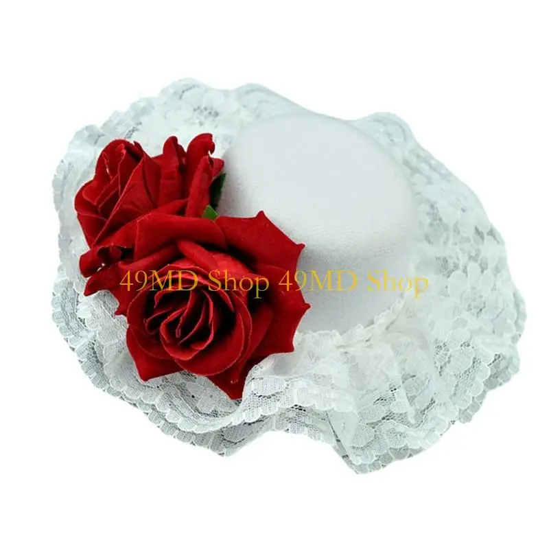 49MD Mysterious Rose Fascinator Hair Clip Themed Event Costume Accessories Women Party Styling Hair Ornament