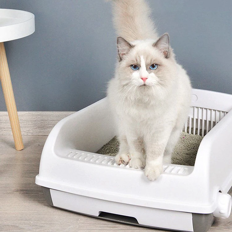 

NEW Semi-automatic Litter Box Cleaning Oversized Deodorant Pooper Spatter-proof Semi-enclosed Cat Toilet