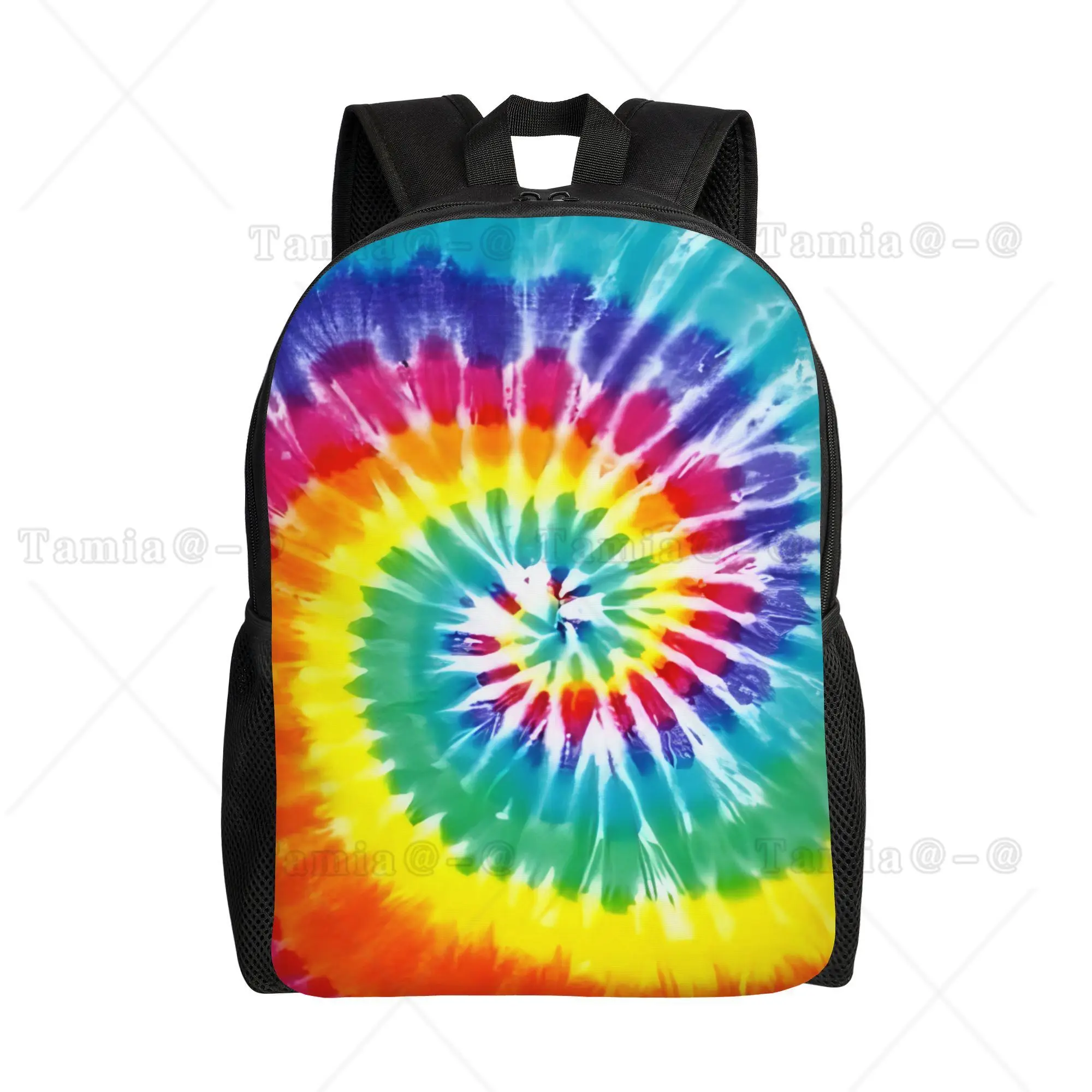 Bright Tie Dye Fashion Printed Backpack suitable for commuting travel and leisure, suitable for both men and women