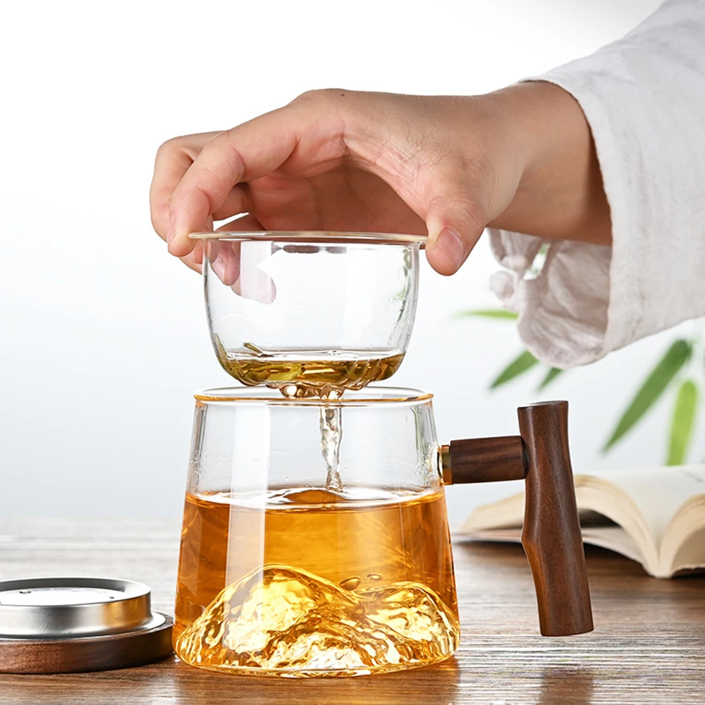 

Transparent Glass Tea Cup With Filter Grid Stylish Water Drinking Cup Kitchen Drinkware