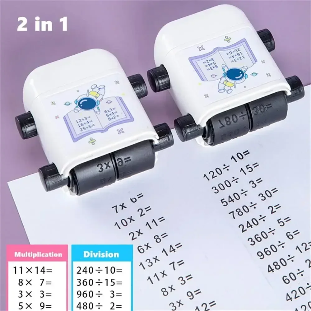 Imagem -04 - Carimbo de Ensino Digital para Crianças em Carimbo de Divisão de Multiplicação Rolo Duplo Rolo 100 Math