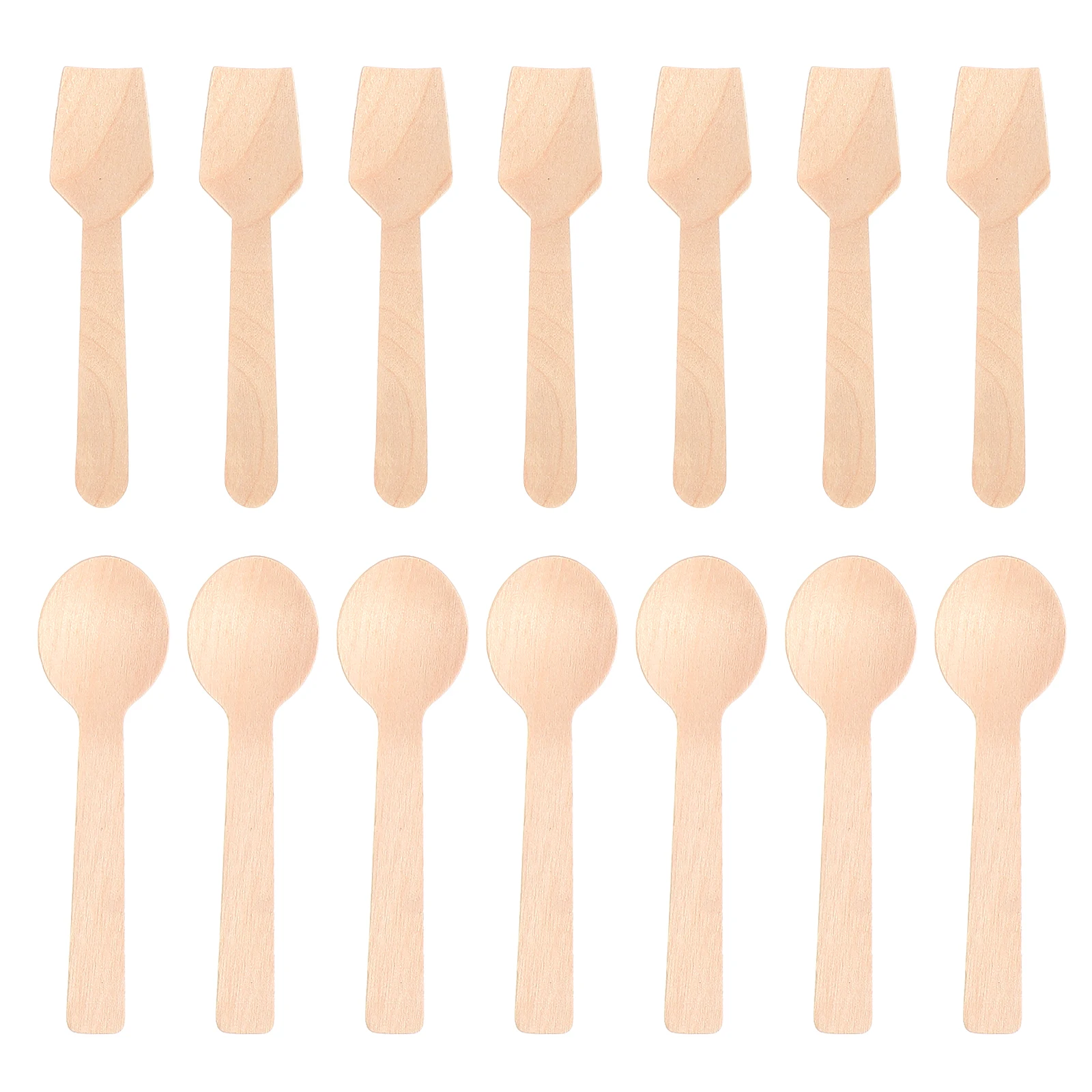 

200Pcs Disposable Wooden Cake Spoons Wood Dessert Shovels Party Tableware Eco Friendly Mini Taster Wood Cake Spoon