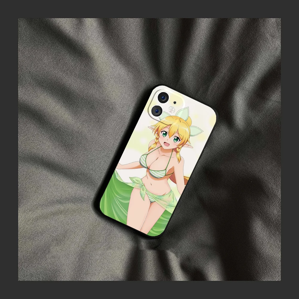 حافظة هاتف على شكل ورقة رسوم متحركة S-Word A-Art O-Online من السيليكون الناعم لهاتف آيفون 16 15 14 13 12 11 Plus Pro Max Plus #2