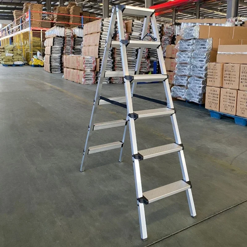 Escalera multifuncional de doble cara, plegable, tipo espiga, extensible, de aluminio, para uso doméstico.