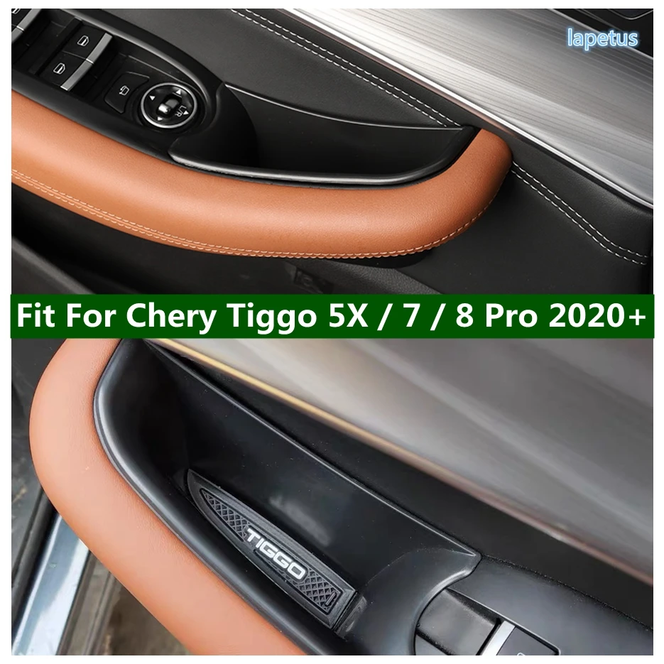 

Black Interior Refit Front Door Storage Box Coin Stowing Tidying Car Accessories Cover For Chery Tiggo 5X / 7 / 8 Pro 2020 2021