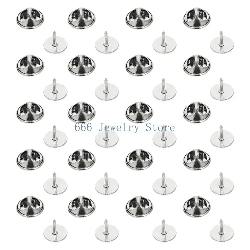 F2TD 20pcs Sturdy Flat Metal Pin Backings For Team Activity