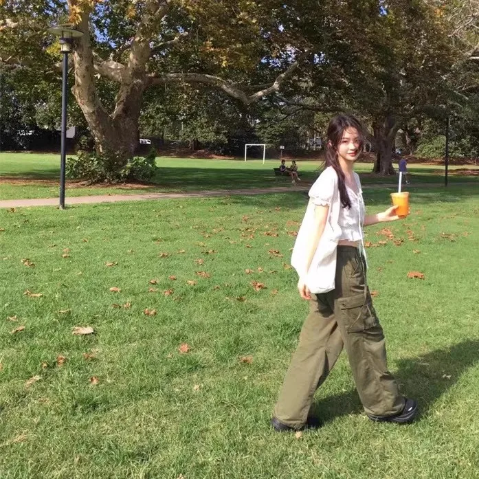 กางเกงลำลองทรงตรง TheBarnet รุ่นใหม่ประจำฤดูใบไม้ผลิ-ฤดูร้อน ปี 2025 สไตล์สตรีท เอวสูง ทรงหลวม ใส่ได้ทุกคน ผ้าอื่นๆ