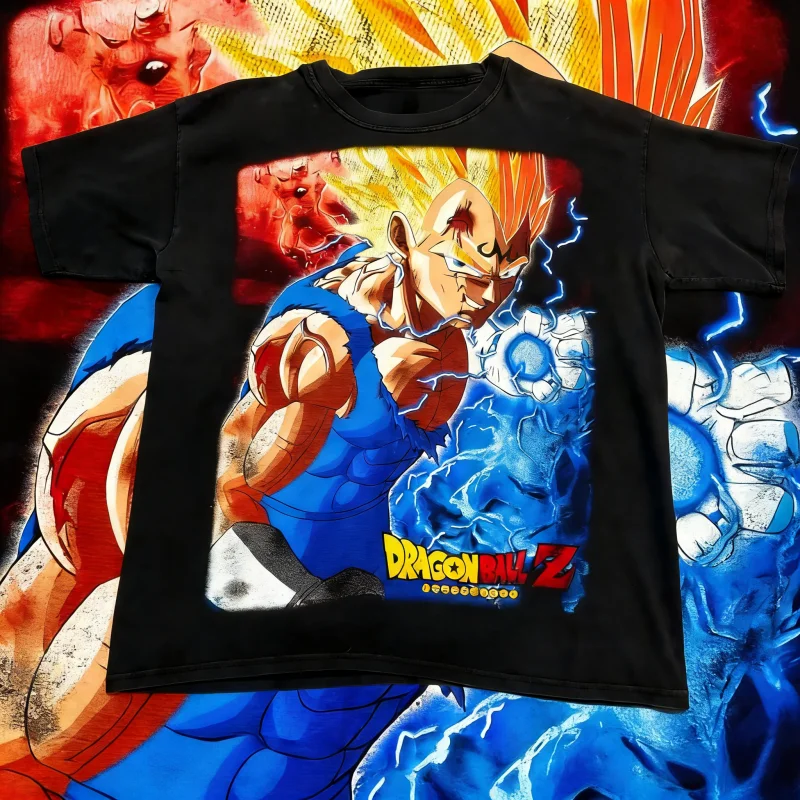 2026 Sommer Dragon Ball Retro Hochwertiges Baumwoll-T-Shirt, Frieza Pop Art Gitterdruck Oversized Unisex für Männer, Frauen & Kinder