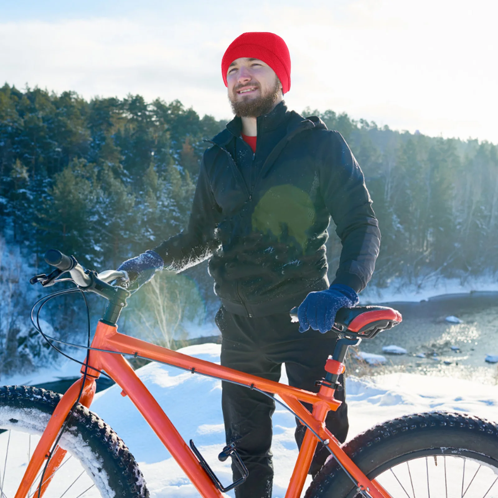 

2Pcs Breathable Cycling Cap Red Mesh Quick-Dry Outdoor Riding Liner Beanie Sweat-Wicking Sports Headwear for Men Women