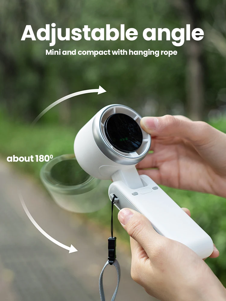 Handheld kleiner Lüfter tragbare Hals hängende Lüfter 5-Gang-USB-Lüfter mit Telefonst änder und Bildschirm