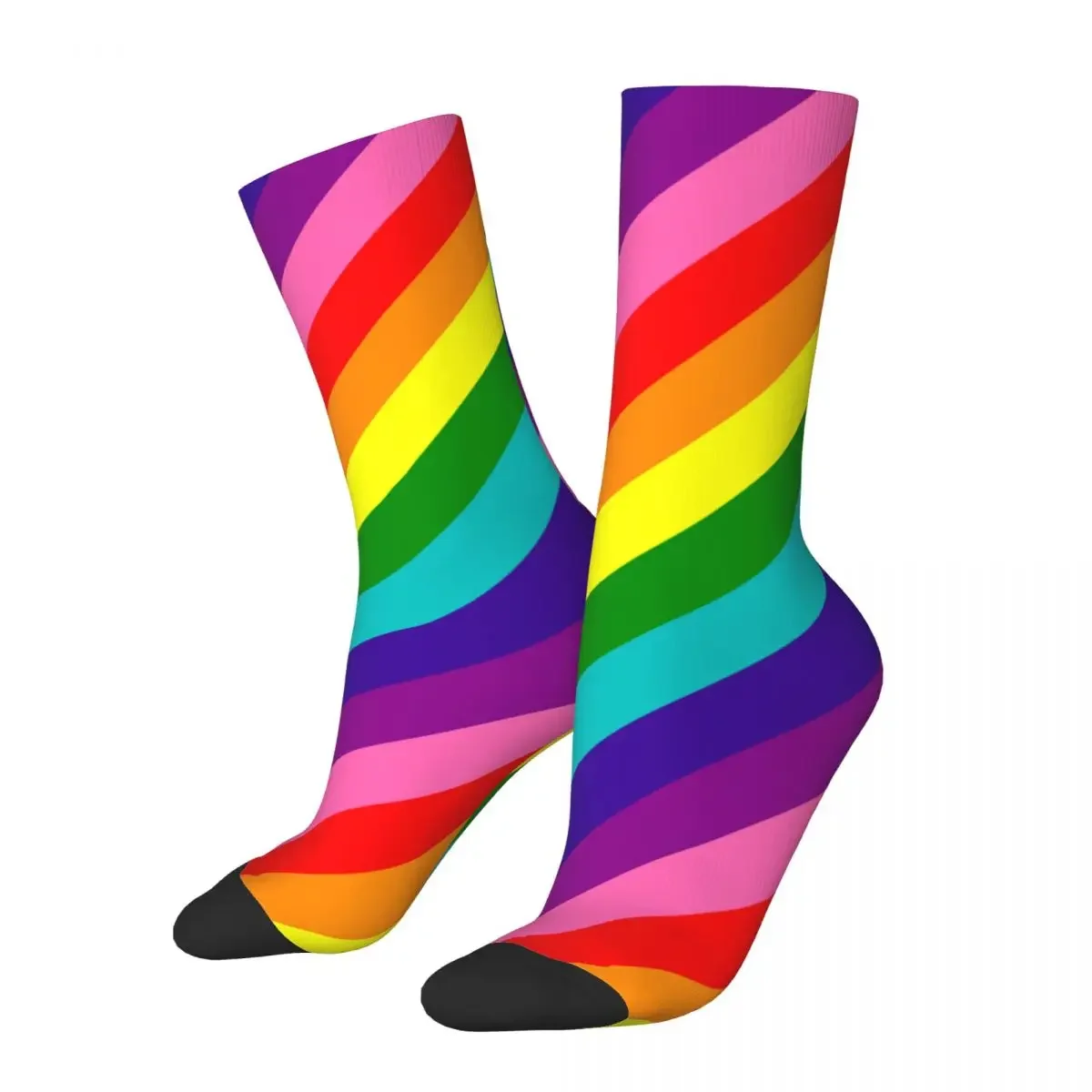 

Fashion Men's Socks Casual Rainbow Gay Pride LGBT Original 8 Stripes Sock Skateboard Women's Novelty Street Style Socks Winter