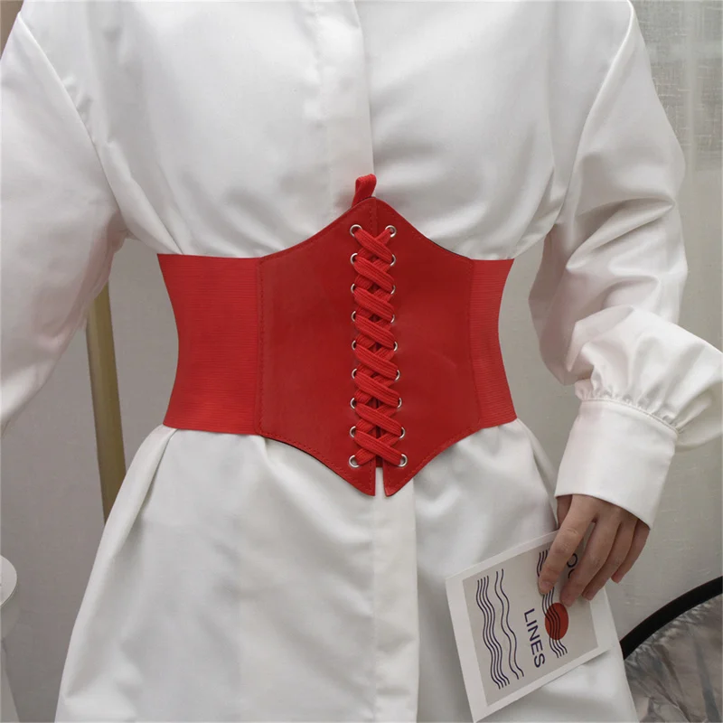 Wide Waistband Fashion Retro Ladies\'s Cummerbunds Girdle Tie Rope Wide Belts For Women Shirt Dress Girdle Corset Waist Binding