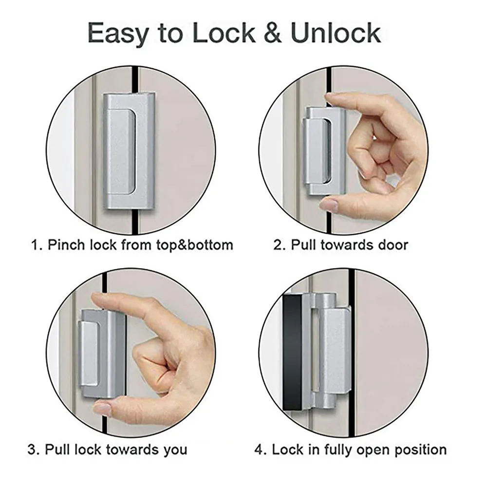 

1pcs Anti-Theft Lock Security Reinforcement Silver Door Security Devices Metal Simple Installation Home Office Doors