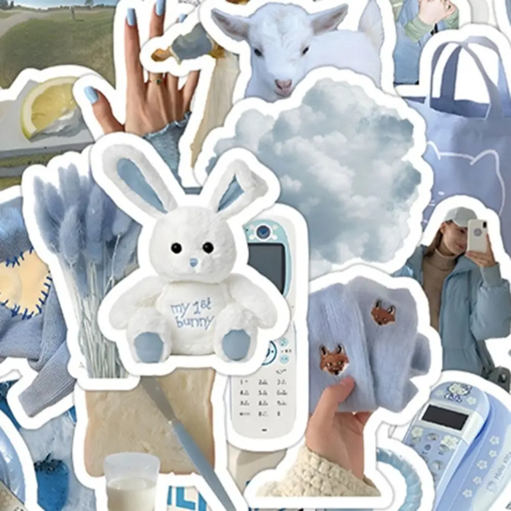 DIY Crafts Blue Gentle Ballet Sticker Adhesive Waterproof Girls Romance Diary Sticker Hand Account Decorative