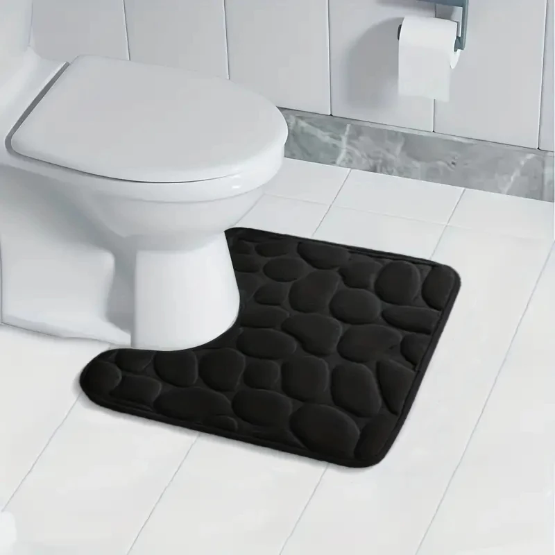 1PC sponge pebble stone pattern bathroom anti-slip floor mat carpet, multi-scene use, can wash home decoration