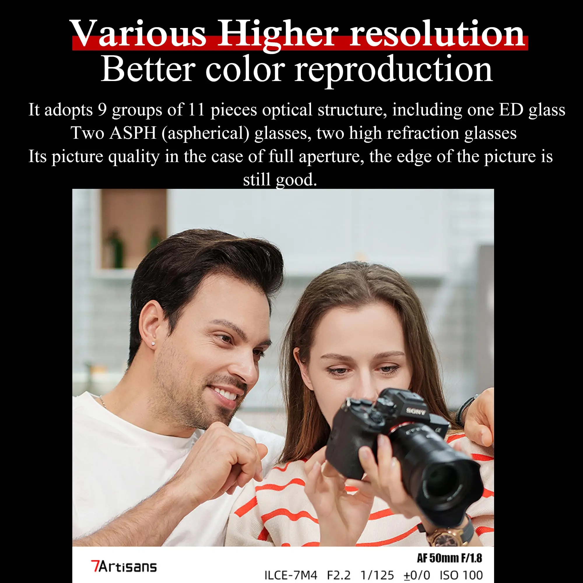 7Artisans 50mm F1.8 f/1.8 عدسة كاميرا كاملة الإطار تركيز تلقائي Prime فتحة كبيرة لسوني E Nikon Z
