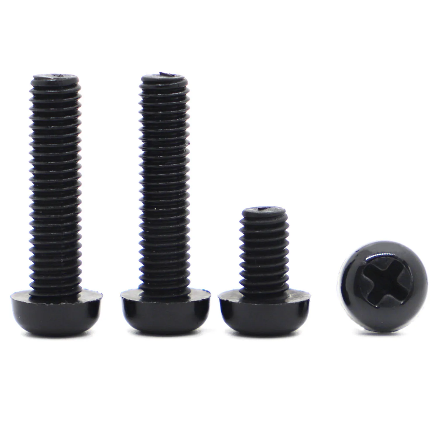 

10/20/50pcs M2 M2.5 M3 M4 M5 M6 M8 Metric Threaded Black Nylon Plastic Phillips Pan Head Cross Round Screw Bolt