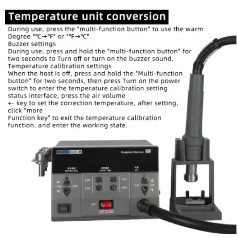 جديد SUG 8620DX 1000 واط محطة إعادة تشغيل الهواء الساخن الحواسيب الصغيرة التحكم في درجة الحرارة بغا محطة إعادة العمل منحني فوهة لحام إصلاح