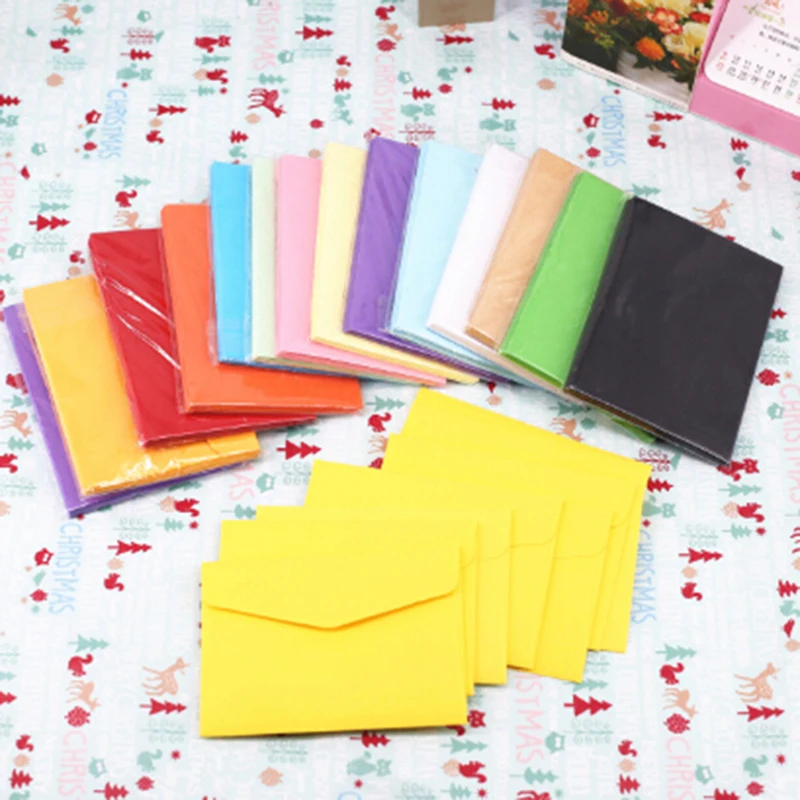 10 Pcs Candy Coloured Envelopes Card Wedding Y Invitation Packaging Paper Bags Creative Kraft Blank Small Envelopes