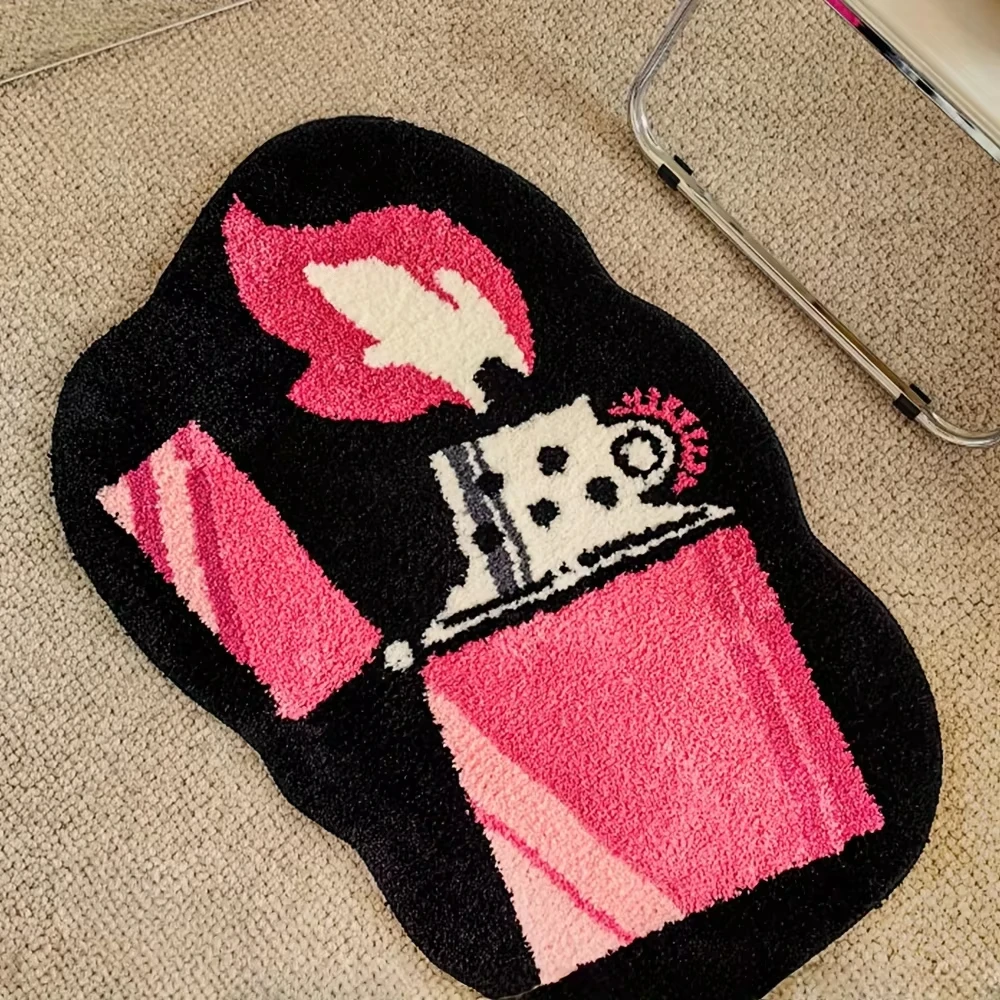 VIKAMA Vintage Lighter-Print Shag Rug, Non-Slip, Absorbent Bathroom Door Mat, Bedroom and Entryway Decorative Mat, Home Decor