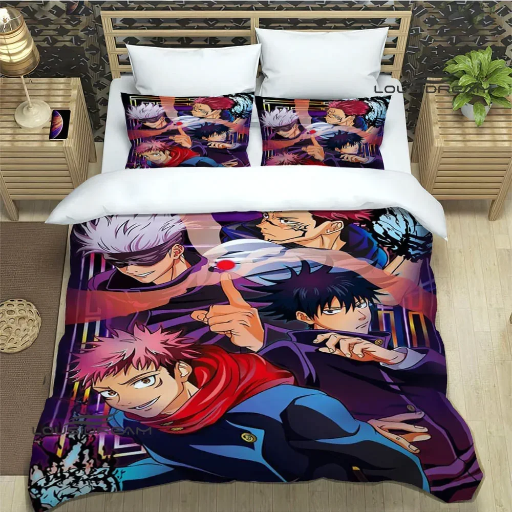 Jujutsu kaisen conjuntos de cama dos desenhos animados requintado conjunto de suprimentos de cama capa edredão conjunto de cama luxo presente aniversário