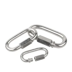 1PCS Connector 304 Stainless Steel Quick Ring Connection Ring Runway Buckle Rock Climbing Carabiner Chain Buckle  M3.5 M4 M5-M14