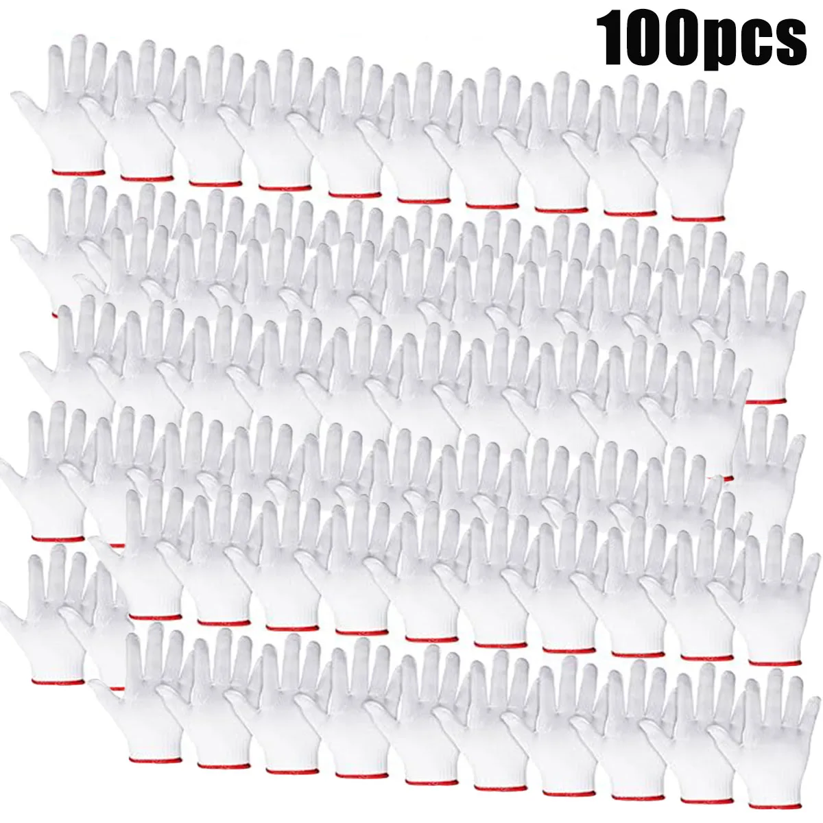 

Hand Working Gloves Safety Grip Protection Work Gloves Men Women BBQ Thick Cotton White(Pack of 12 Pairs)